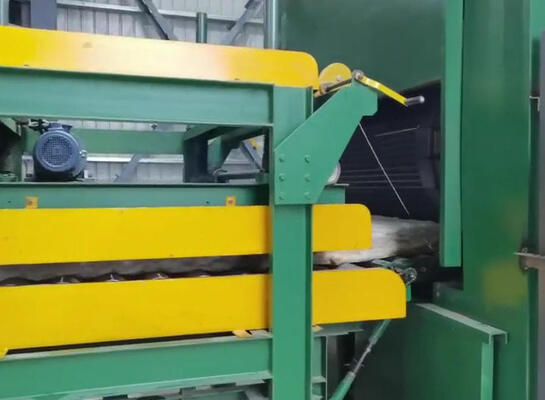 İyi bir fiyat. 80-200kg/m3 Bazalt Yünü Levhalar İçin Yüksek Sıcaklıkta Kürlemeli PLC Kontrollü Taş Yünü Üretim Hattı çevrimiçi